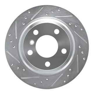 R1 Concepts EDZ-31117L Brake Rotor Drilled and Slotted Silver